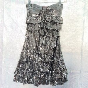 Rachael & Chloe Sequin Strapless Formal Dress